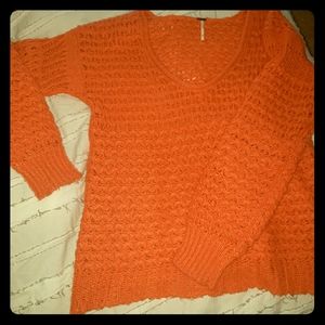 Tangerine: FREE PEOPLE (see-thru) sweater : 1wear.